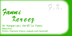 fanni kerecz business card